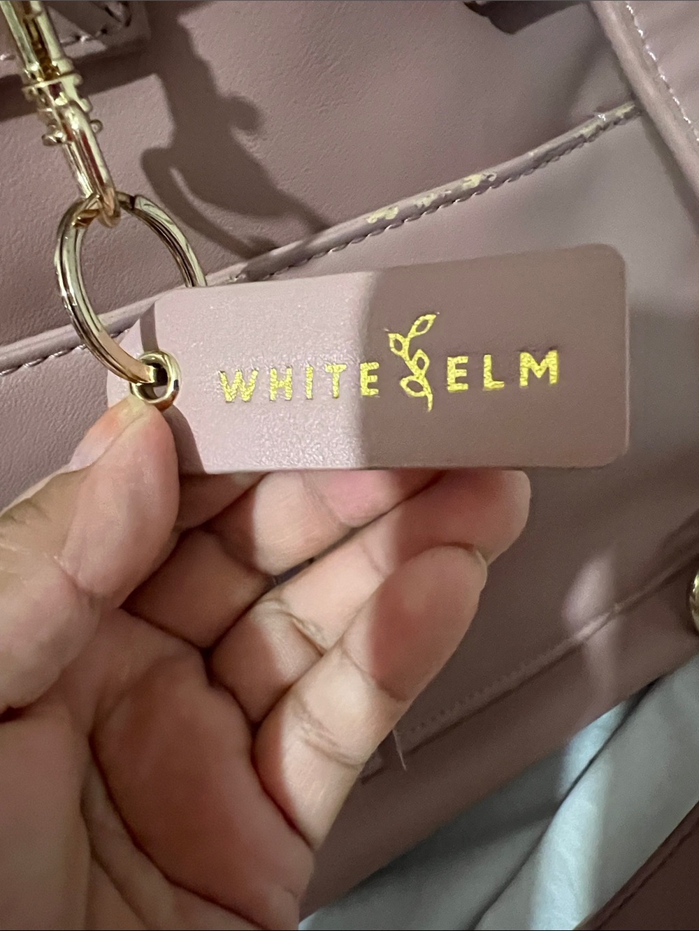 White Elm Rose-Mauve Tote with Tassel Accent - Picture 9 of 11